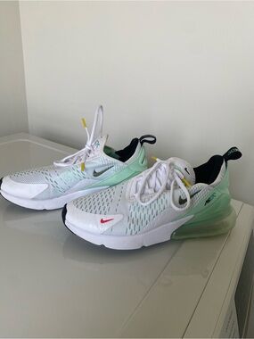 Nike White Sneakers with Mint Accents
